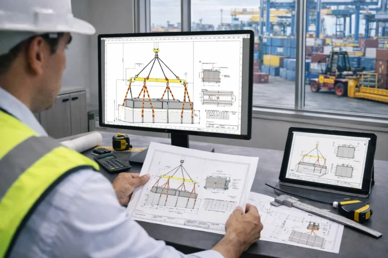 Planos técnicos de estiba e izaje en Colombia – ingeniería aplicada